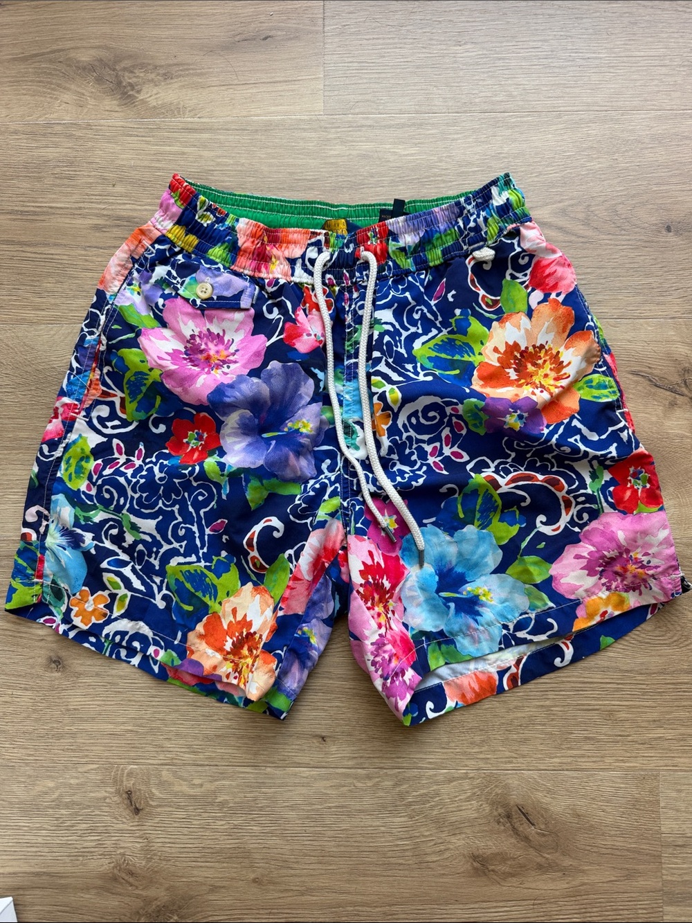 Polo by Ralph Lauren Navy Floral Multicolor Swim Board Shorts